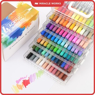   84 MÀU  Bút Acrylic Marker Brutfuner Cao Cấp Ngòi Brush Vẽ Mọi Chất Liệu Không Thấm Giấy Độ Che Phủ Cao - Lượng Mực 3ml 