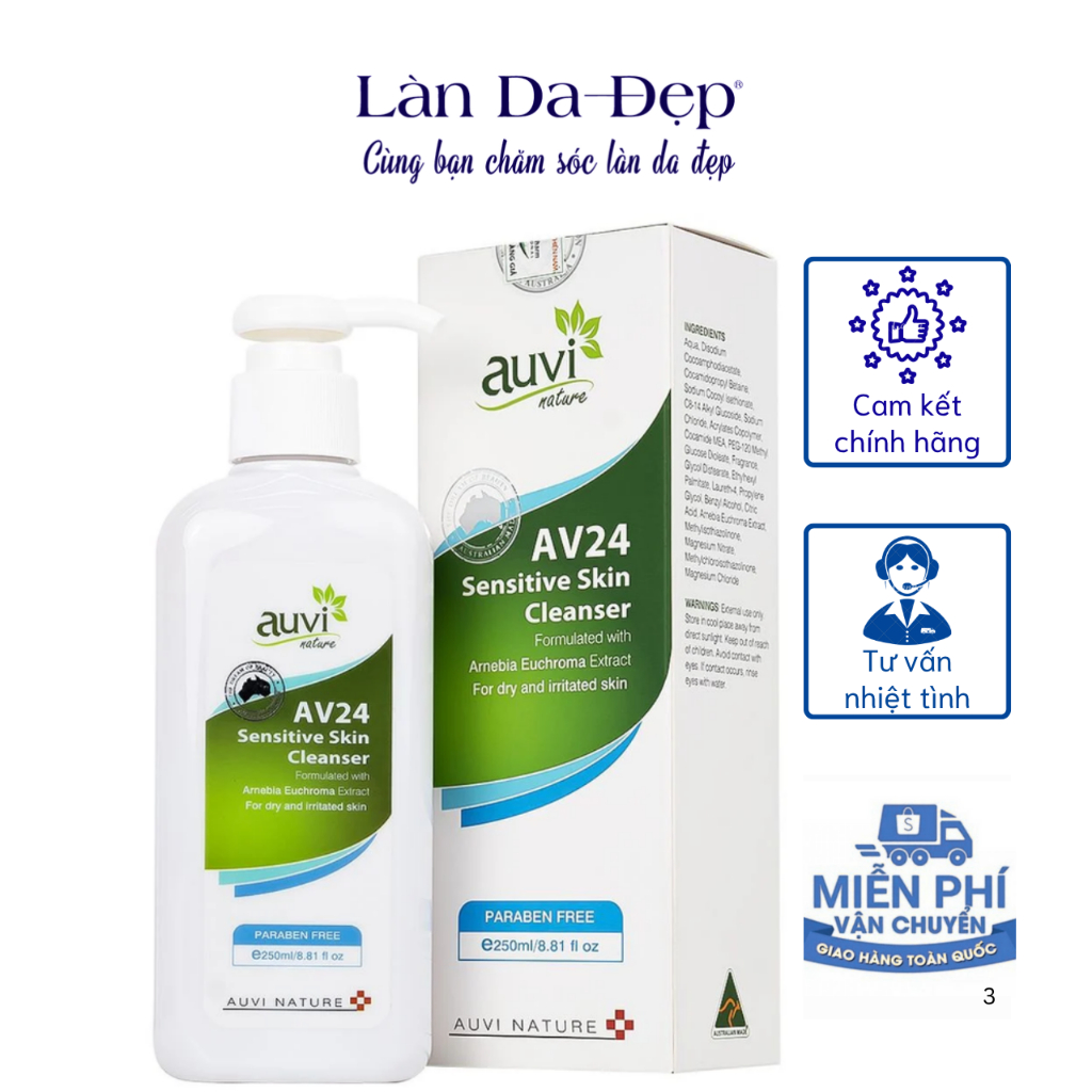 AUVI NATURE AV24 SENSITIVE SKIN CLEANSER - GEL TẮM GIÚP LÀM SẠCH VÀ DƯỠNG ẨM CHO DA KHÔ