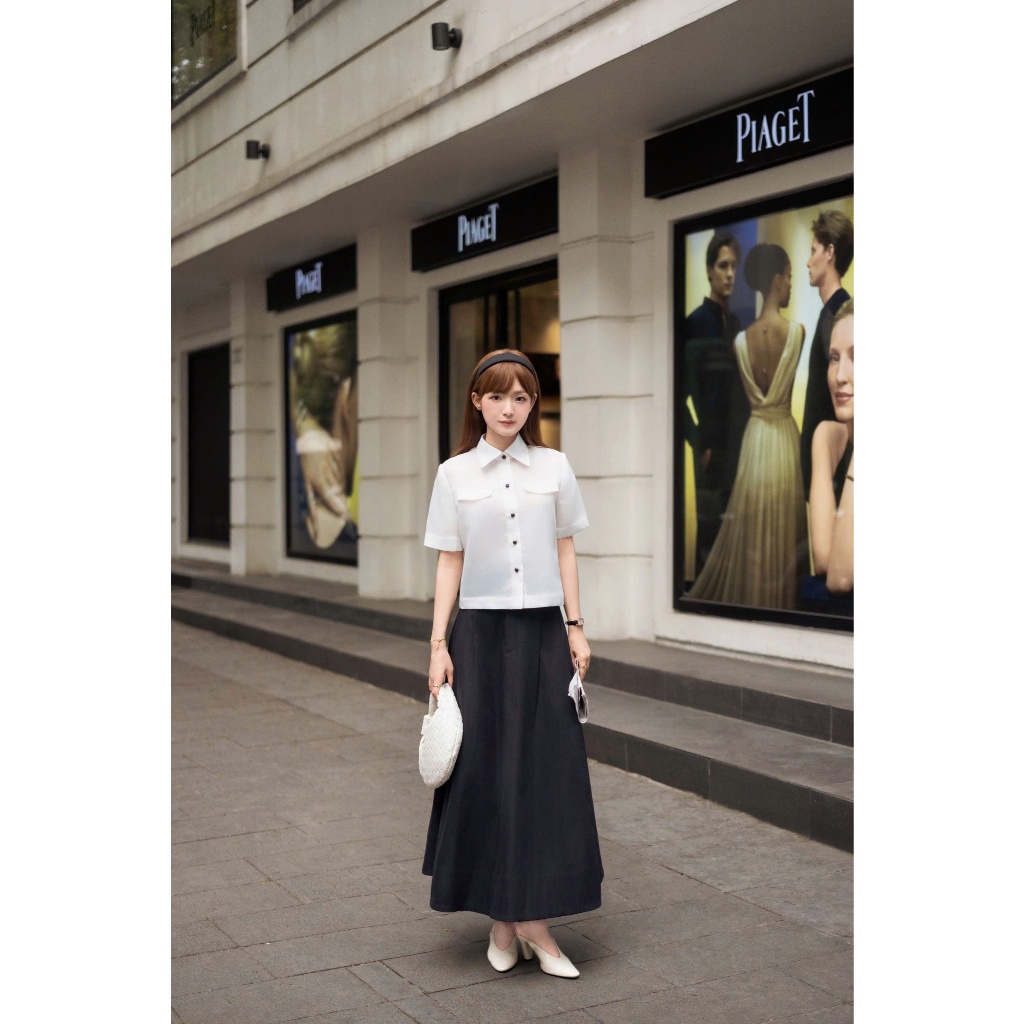 [ BOHEE ] - Chân váy kaki dáng dài - Cv122