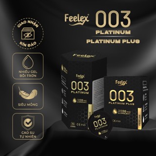 Bao cao su Feelex Platinum cao cấp, nhiều gel bôi trơn - hộp 10 chiếc