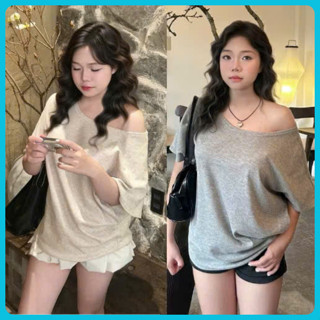 Áo thun trễ vai nữ dáng rộng – Chất len tăm mịn nhẹ, kiểu dáng Hàn Quốc gợi cảm – Áo phông basic sexy DAON