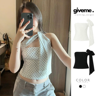 [TUBE CHAMBI] Áo Ống Chấm Bi Kèm Dây Buộc Kiểu Phong Cách, Áo Quây Hoạ Tiết Chấm Bi Ôm Eo Tôn Dáng [CÓ MÚT NGỰC, CÓ DÂY]