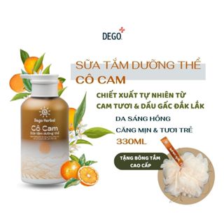  Sữa tắm trắng da Cô Cam Dego 330ml dưỡng ẩm sáng da hương cam Đắk Lắk tự nhiên 