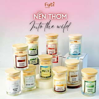  Nến Thơm Thiên Nhiên Thơm Phòng Nắp Gỗ Nhiều Mùi Hương 100gram Candle Cup Into The Wild 