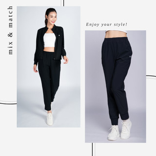  Quần Gió Nữ Dệt Kim Livan Co Giãn 4 Chiều Quần Jogger Bo Gấu LV24W04F301 