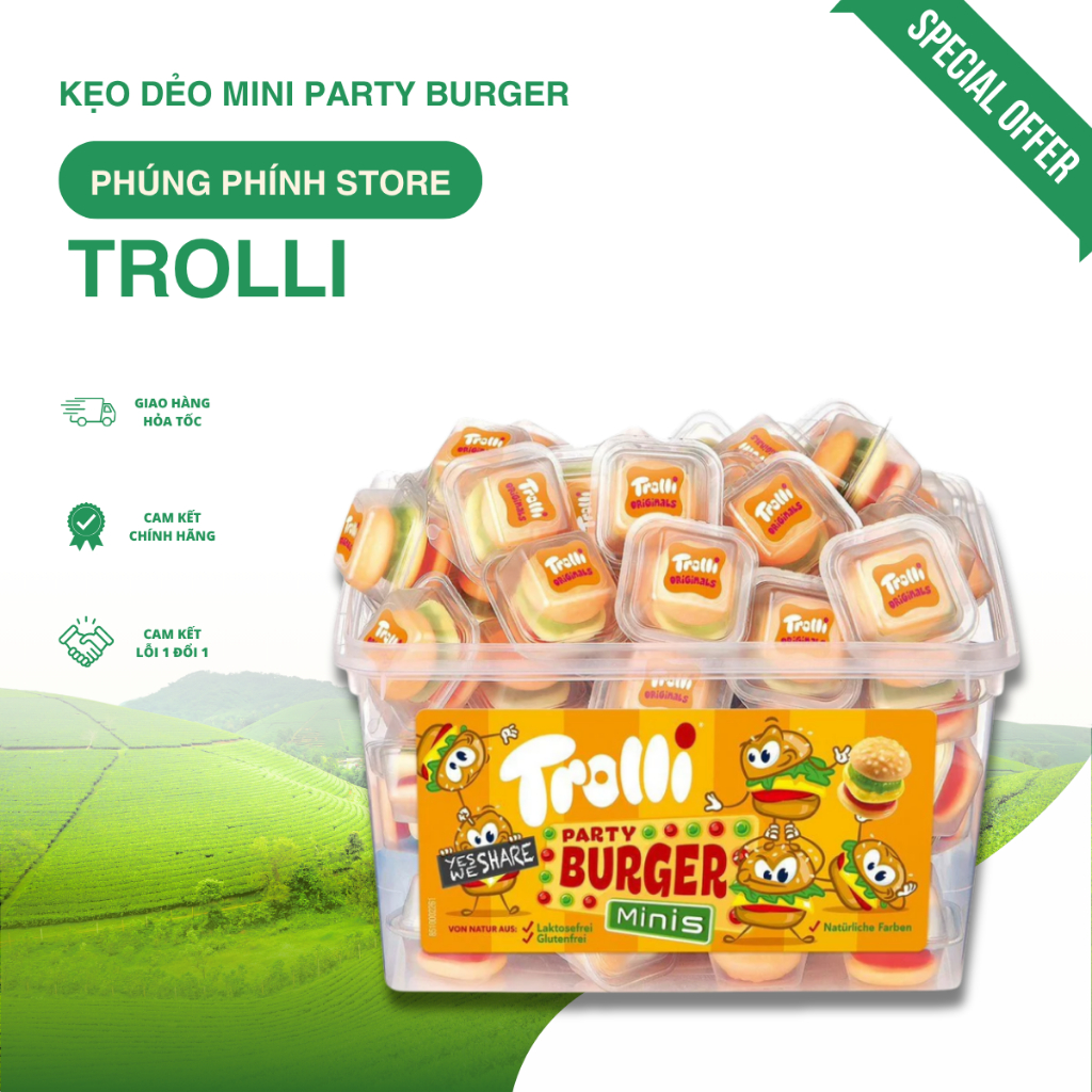 KẸO DẺO TROLLI MINI BUGER LẺ 1V