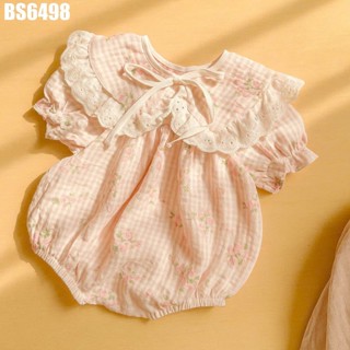 Set Body Cổ Rời Nơ Hoa Kèm Turban Cho Bé Gái Sơ Sinh 1 2 Tuổi MINTSCLOSET - BS6498