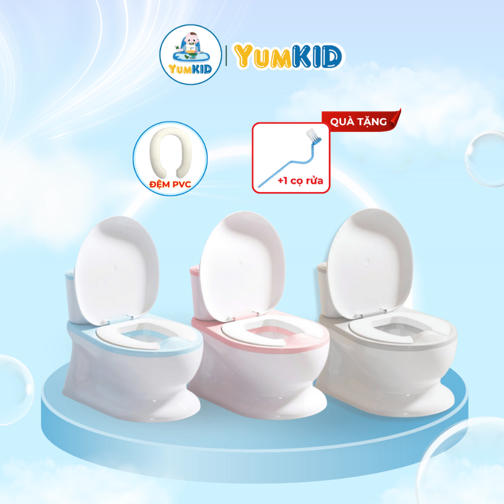 Bô cho bé tập đi vệ sinh mô phỏng toilet người lớn, Toilet cho bé mẫu sang trọng, có khay đựng giấy