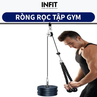 . Ròng Rọc Tập Gym Inox 304 INFIT | Kéo Xô, Tập Tay Sau, Tập Tạ Tại Nhà, Dây Cáp Dài 2m