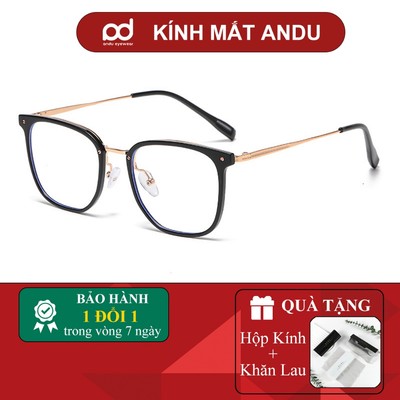 Gọng kính cận thời trang nữ ANDU EYEWEAR dáng vuông cổ điển cá tính chất liệu kim loại 1517