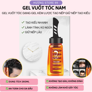   gvt  Gel vuốt tóc kèm lược Keo tóc keo vuốt tóc nam cao cấp chai 280ml kèm lược -huongstore99 