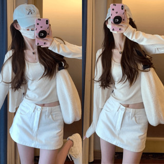  Chân Váy Jean Nữ Trắng Trơn Dáng Chữ A Form Ngắn Trên Gối Chân Váy Trắng Lưng Cao Ôm Eo Tôn Dáng CV08 