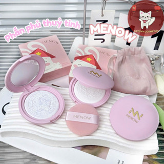 [MENOW] Phấn Phủ Menow Dạng Nén Thủy Tinh Vỏ Hồng, Bản Việt Nam Đặc Biệt, Mỏng Nhẹ Tự Nhiên 7g