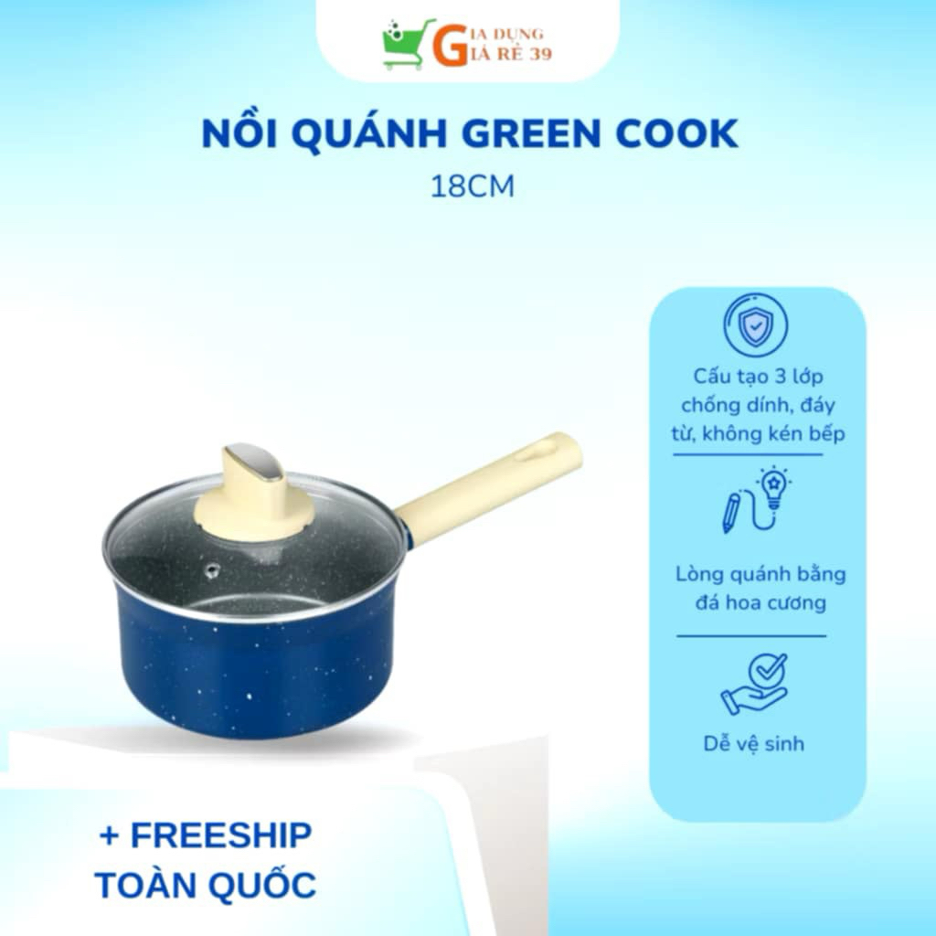 Nồi quánh Green cook cao cấp 18cm