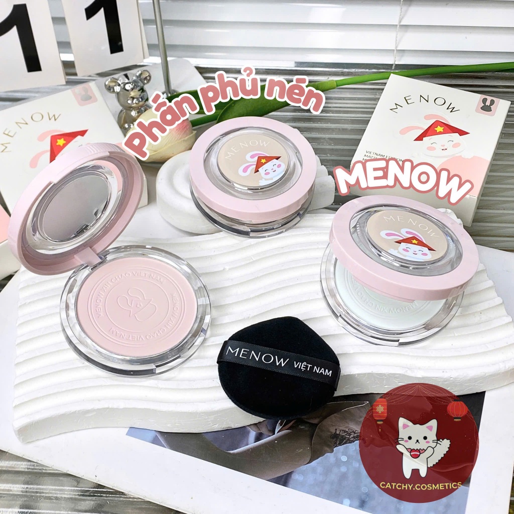 [MENOW] Phấn Phủ Menow Dạng Nén Vỏ Trắng Rabbit Compact Powder Vietnam Edition, 8.5g