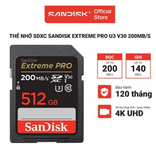 Thẻ nhớ SDXC SanDisk Extreme Pro U3 V30 512GB 200MB/s SDSDXXD-512G-GN4IN