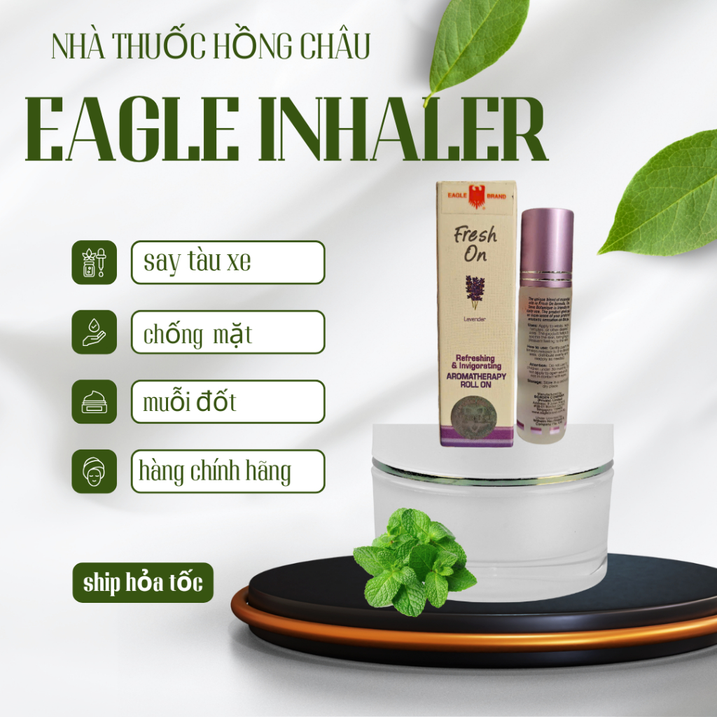 Dầu Lăn Con Ó Eagle Brand Fresh On Singapore Giúp Căng Thẳng, Giảm Chóng Mặt, Say Tàu Xe 8ml
