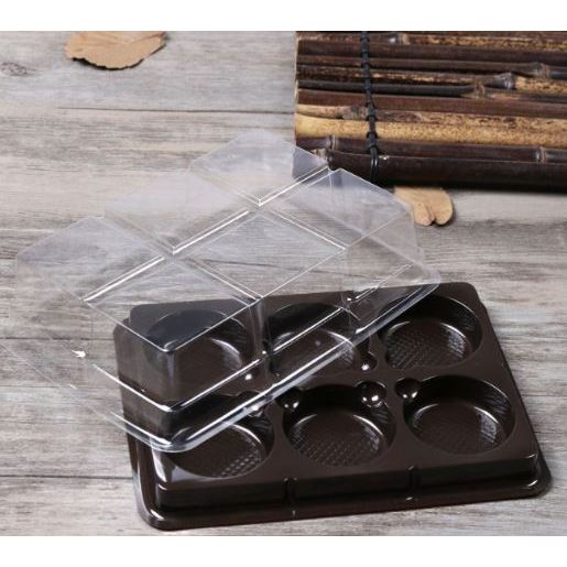 set 100 Hộp nhựa FG332- Hộp đựng 6 bánh tròn