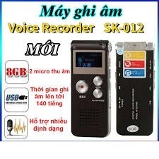 Máy ghi âm mini, bỏ túi, cầm tay tích hợp sẵn thẻ nhớ 8GB nhỏ gọn tiện dụng kèm phụ kiện SK 012