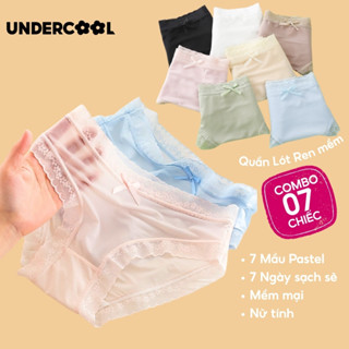 Combo 7 Quần Lót Nữ UNDERCOOL Ren Mềm Phối Nơ Cao Cấp, Thiết Kế Gợi Cảm, Viền Ren Hoa, Mặc Êm, Sexy CB-QL26