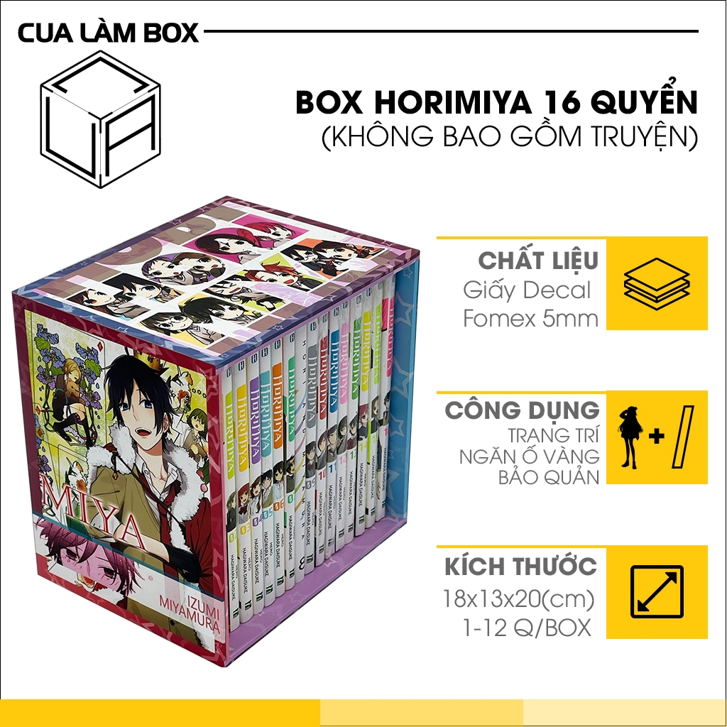 Hộp đựng Truyện tranh Horimiya. Boxset bảo quản truyện manga ( CHỈ CÓ BOX )