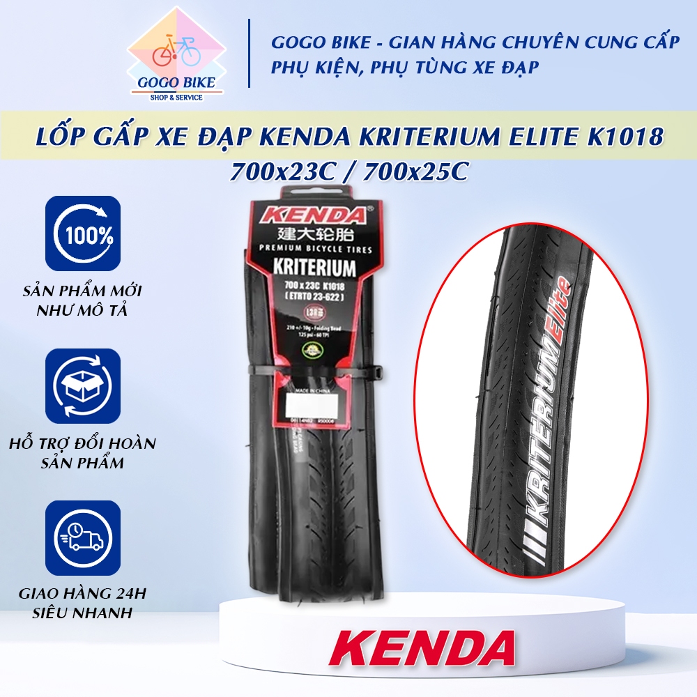 [GoGo Bike] Lốp (Vỏ) gấp xe đạp KENDA KRITERIUM Elite K1018 700x23C / 700x25C - 1 Cái