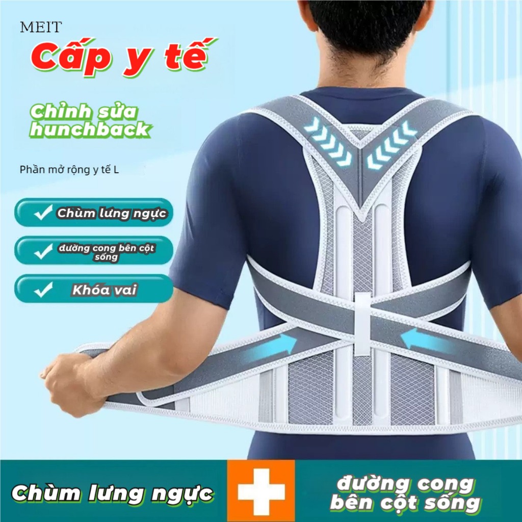  Đai đeo chống gù lưng nam nữ MEIT giúp định hình thẳng lưng hỗ trợ vận động Đai lưng chống gù 