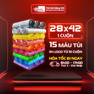 [1 Cuộn] Túi Niêm Phong 28x42 Đóng 3-4 Set Đồ, Giao Hỏa Tốc, Xuất VAT Theo Yêu Cầu - Túi Gói Hàng VN