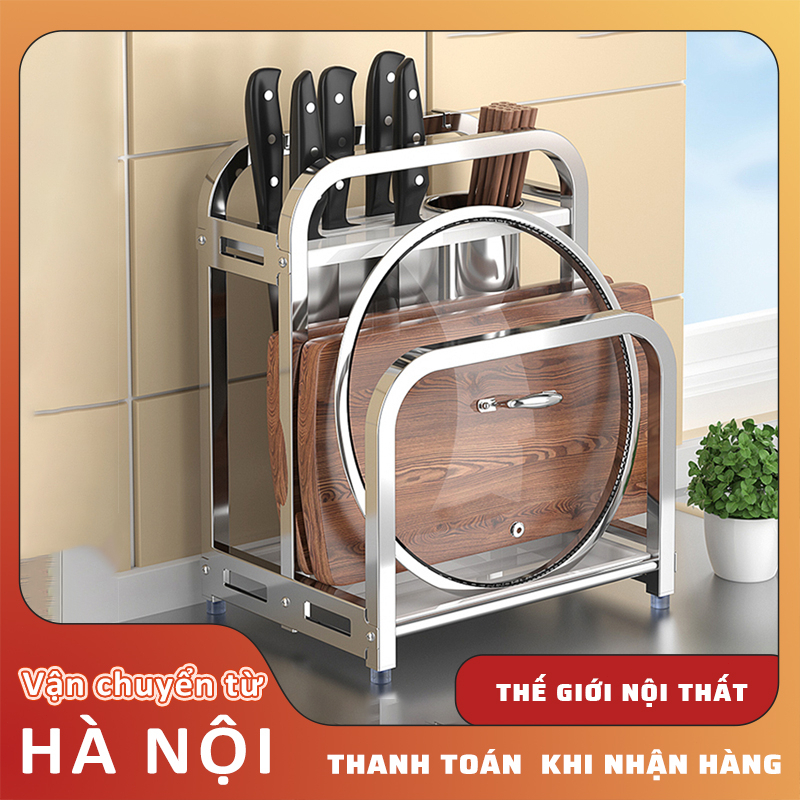 Kệ inox 304 để Dao Thớt Đũa Bằng Thép Không Rỉ, Kệ Đa Năng Thông Minh, Kệ Đựng Đồ Tiện Lợi