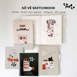 Sổ vẽ sketchbook A5 A6 bìa mềm chuyên vẽ phác thảo màu chì inking 190gsm Crabit Tomeoto Collection