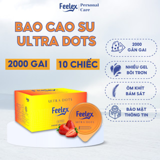 Bao cao su Feelex gân gai, nhiều gel bôi trơn - Hộp 10 bao