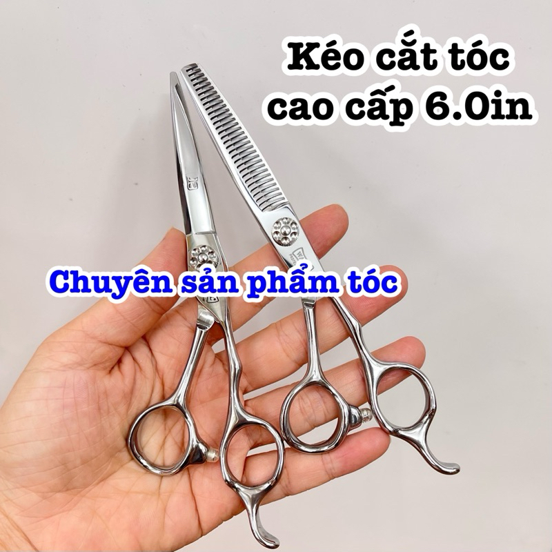 ✅W  Kéo Cắt Tóc Nhật Bản 6.0 Inch Thép S440C Độ Cứng 62HRC Chất Lượng Cao Giá Tốt Kéo Sắc Bén ( W cong trắng )