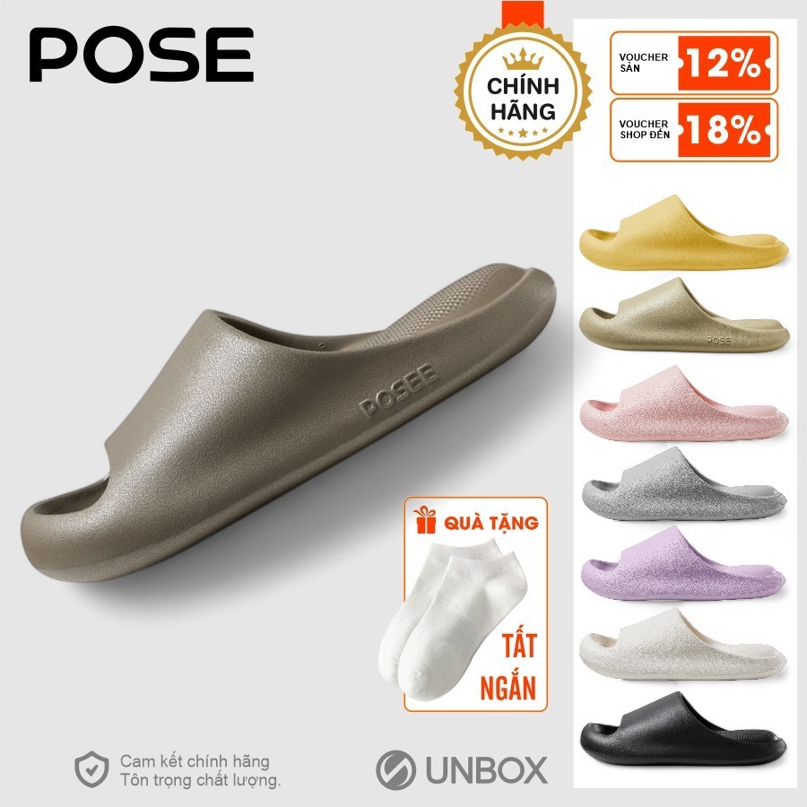 [SIÊU ÊM] Dép bánh mì POSE CLOUD P15819S nâng gói đệm khí nam nữ đi trong nhà siêu êm ái chống trơn trượt cao cấp