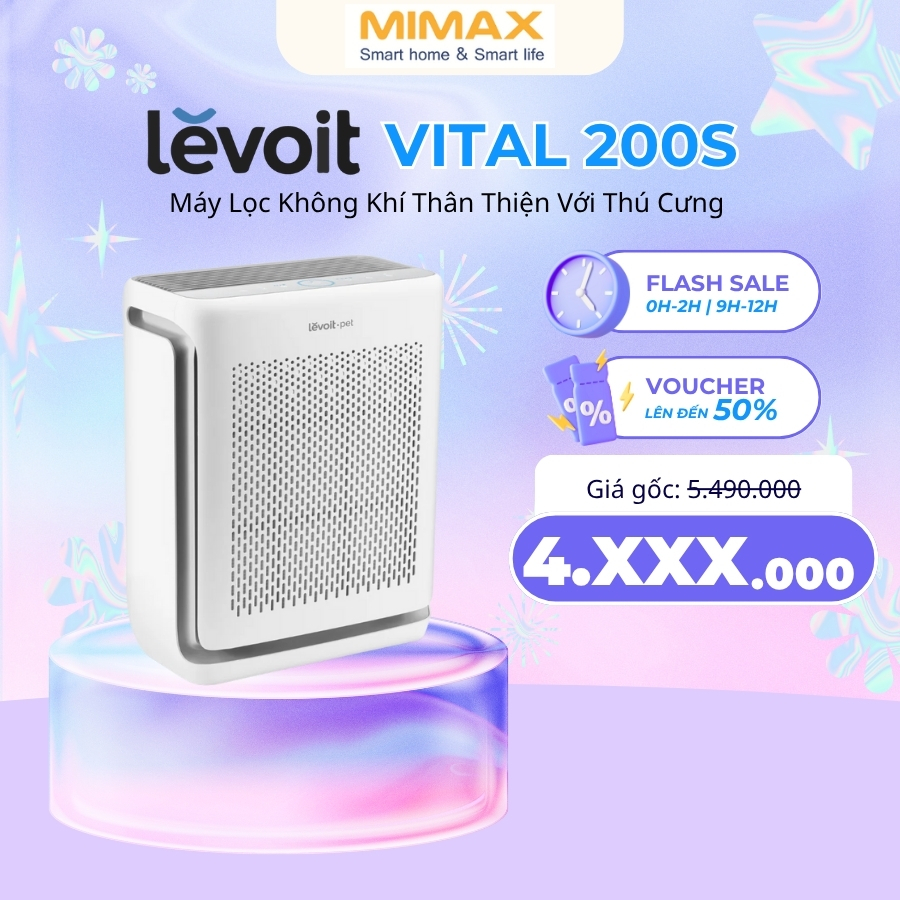 [Hỏa Tốc - HCM] Máy Lọc Không Khí Levoit Vital 200S l Khử Mùi Diệt Khuẩn | Hút Lông Thú Cưng Cực Mạnh