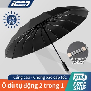 Dù Tự Động 24 48 Xương 2 Chiều Chống UV ICON , Chống Gió, Gọn Nhẹ - Ô Dù Cao Cấp Chống Nắng Mưa