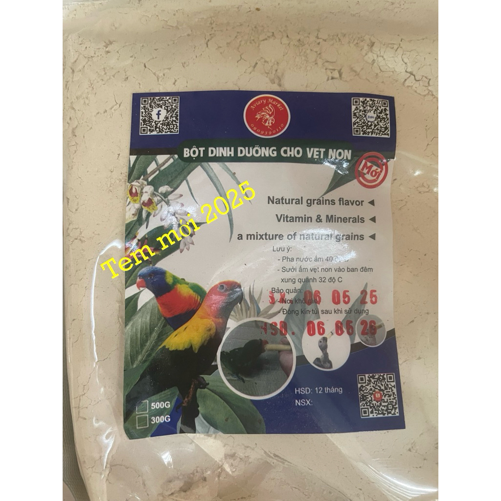 Bột Cho Vẹt Non gói 500g