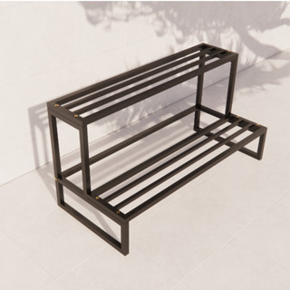 Kệ sắt 2 tầng kiểu bậc thang, giá đỡ chậu cây nhiều tầng - Kệ để chậu cây