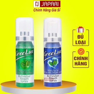 Xịt Thơm Miệng Listerine/Greenlux Chính Hãng - Chai Xịt Thơm Miệng Bạc Hà Khử Mùi Hôi Miệng - japari