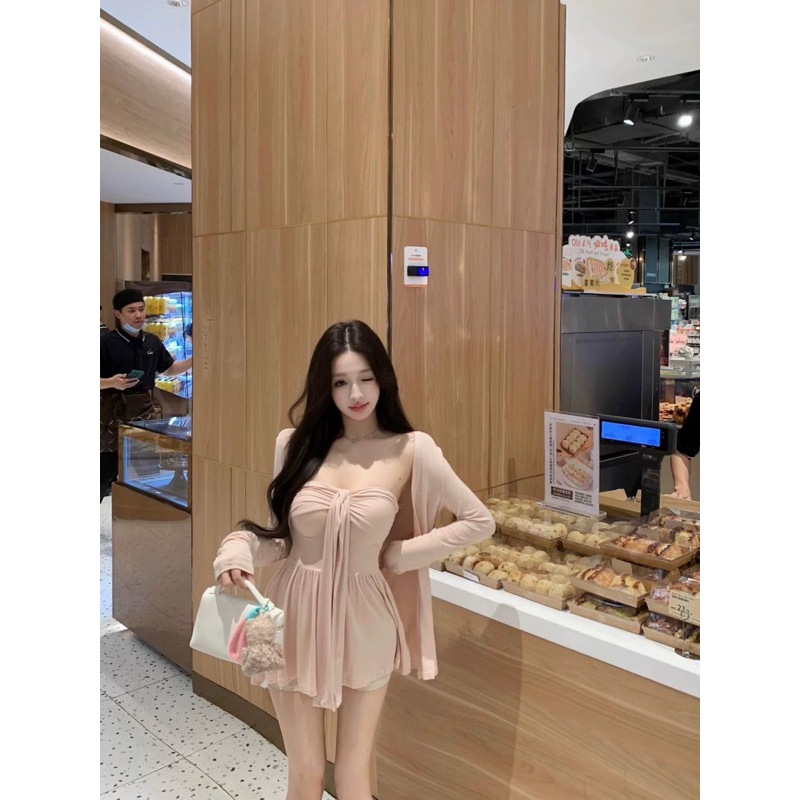 Set áo ống quây phối áo khoác cardigan(ko kèm quần) TABISHOP Set đồ nữ dễ thương mặc hè đi chơi du lịch(165) | BigBuy360 - bigbuy360.vn