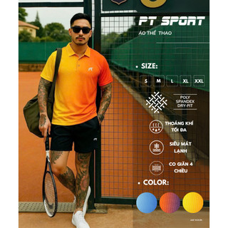 [AHP 313135] Áo polo nam thể thao đánh cầu lông, pickleball, chất mềm, co giãn 4 chiều, thoáng khí