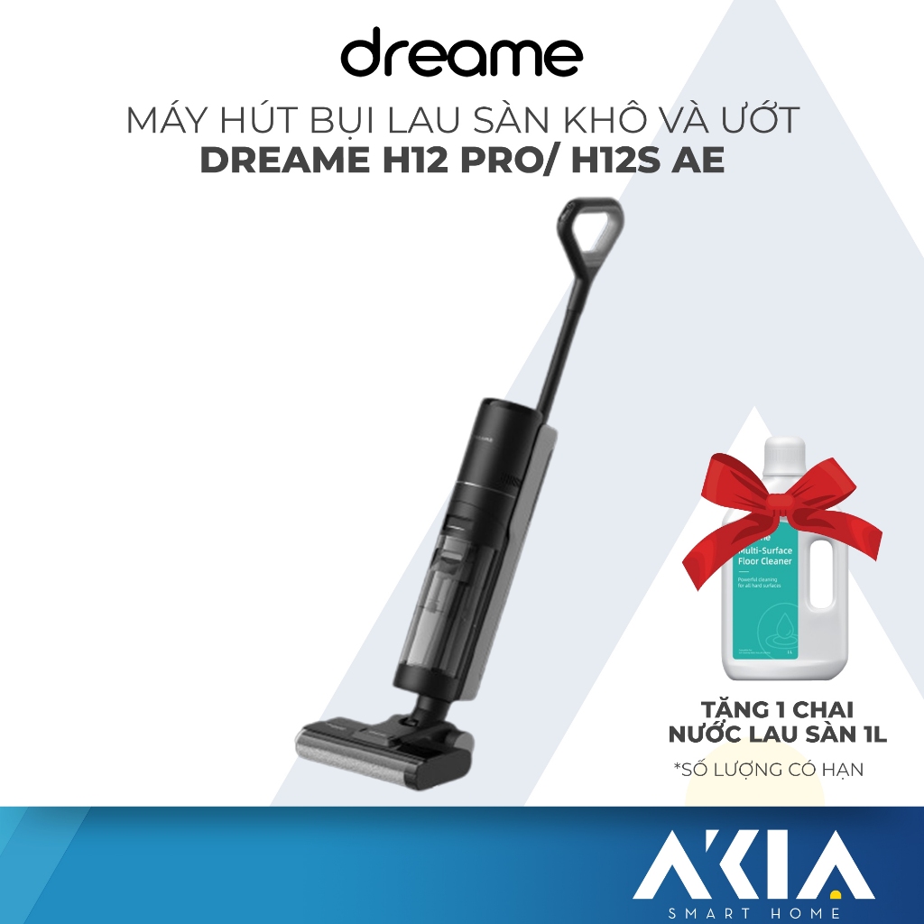 Máy hút bụi lau sàn Khô và Ướt Dreame H12 Pro/ H12S AE - Dock tự giặt sấy con lăn, Tuần hoàn nước sạ