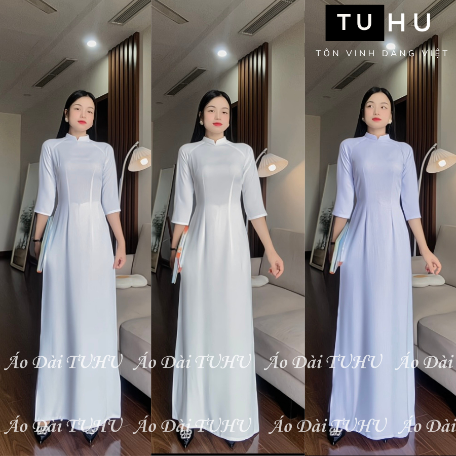 [SẴN HÀNG] Áo Dài Trắng Học Sinh TAY LỠ Truyền Thống May Sẵn Lụa Mỹ Cao Cấp