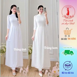 Áo DÀI TRẮNG HỌC SINH - LỤA MỸ CAO CẤP (Trắng kem và trắng tinh)