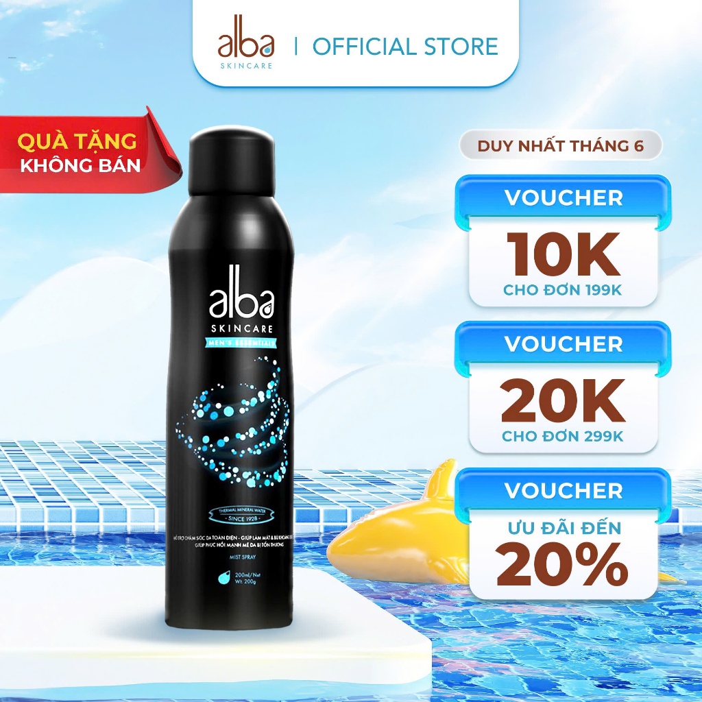 [QUÀ TẶNG KHÔNG BÁN] [MEN] Xịt khoáng cấp ẩm & giảm mụn cho nam-ALBA SKINCARE 200ML