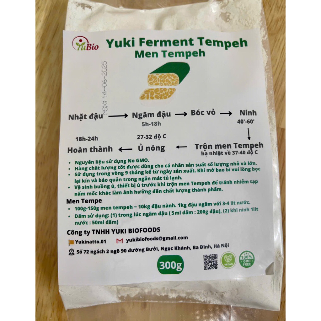 Men TEMPEH 50g, 150g, 300g (HD cách làm chi tiết thành công 100%-Men Tempeh)