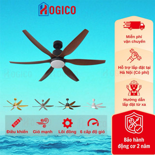 Quạt trần đèn 6 cánh HÀNG LOẠI 1, Lõi đồng, CÓ CÁP AN TOÀN CHỐNG RƠI, Trang trí phòng khách 902