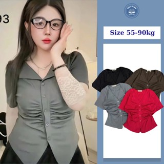  Áo PoLo Sơmi Cách Điệu Xẻ Dưới Cổ V Dáng Vừa Tay Ngắn Bigsize 55-85kg Áo Thun Kiểu Cổ V Chất Borip Mềm Mịn Mát AT293 