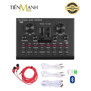 Sound Card Thu Âm Thanh, Livestream, Hát Karaoke Cuvave V8S - Bluetooth Pin Sạc USB Audio Interface Soundcard Auto Tune