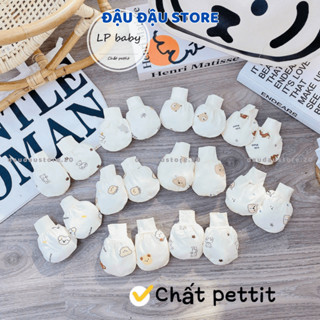 (Set 2 ĐÔI) Bao Tay Thun Lạnh PETIT LP Cho Bé sơ sinh mềm mịn thoáng mát co giãn in họa tiết Đậu Đậu Store