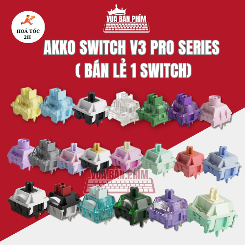 Lẻ switch Akko CS Lube V3 Cream Yellow / Cream Blue / Piano / Fairy Slient/ Penguin Slient/ Sliver/ Crystal Pro